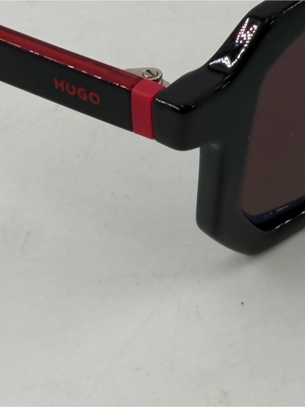 Hugo Boss Men’s HG 1312/S Black Red Rectangular Sunglasses 53 17 145